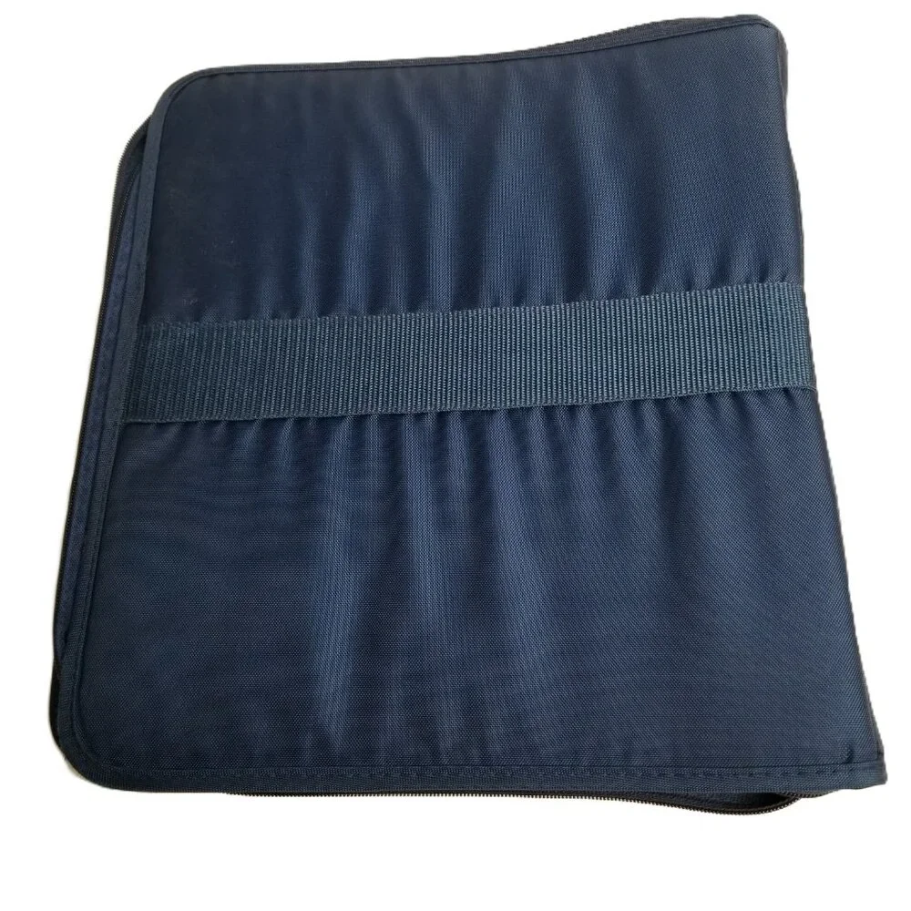 Mead Five Star Zippered Binder Computer Disc Storage Navy Blue Retro Office 90s